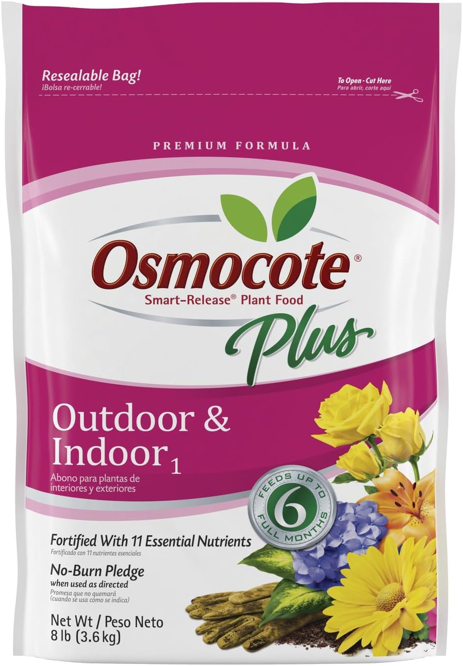 Smart-Release Plant Food Plus Outdoor & Indoor1 - Granular, Continuous Release Plant Fertilizer with 11 Essential Nutrients, 8 lbs.
