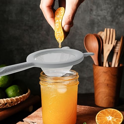 Miniatura 4 de Colador de malla ultra fina de cocina, 3 piezas, colador de malla fina con asa, herramienta de cocina para leche de soja, café, yogur, jugo, hoja de