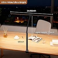 Vista 2 de LED Desk Lamp with Clamp, Double Head Adjustable Architect Light, Eye-Caring Monitor Desk Lamp for Home Office, Flexible Gooseneck Task Lamp with 10