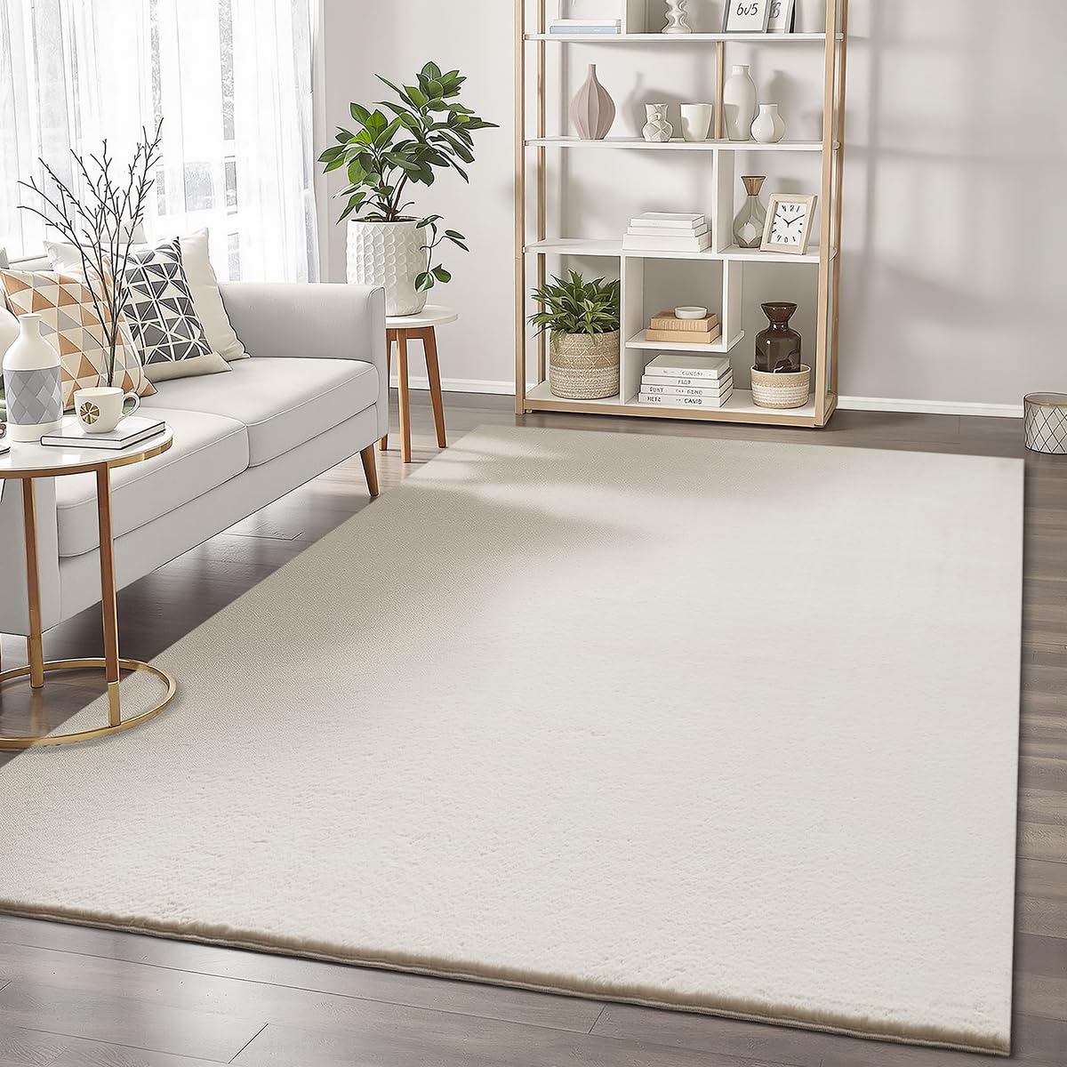 the carpet Cosy – Cosy Fur Rug, Soft & Elegant, Washable and Suitable for Underfloor Heating, Oeko-Tex Certified, High-Quality Faux Fur Rug, Beige, 80 x 150 cm