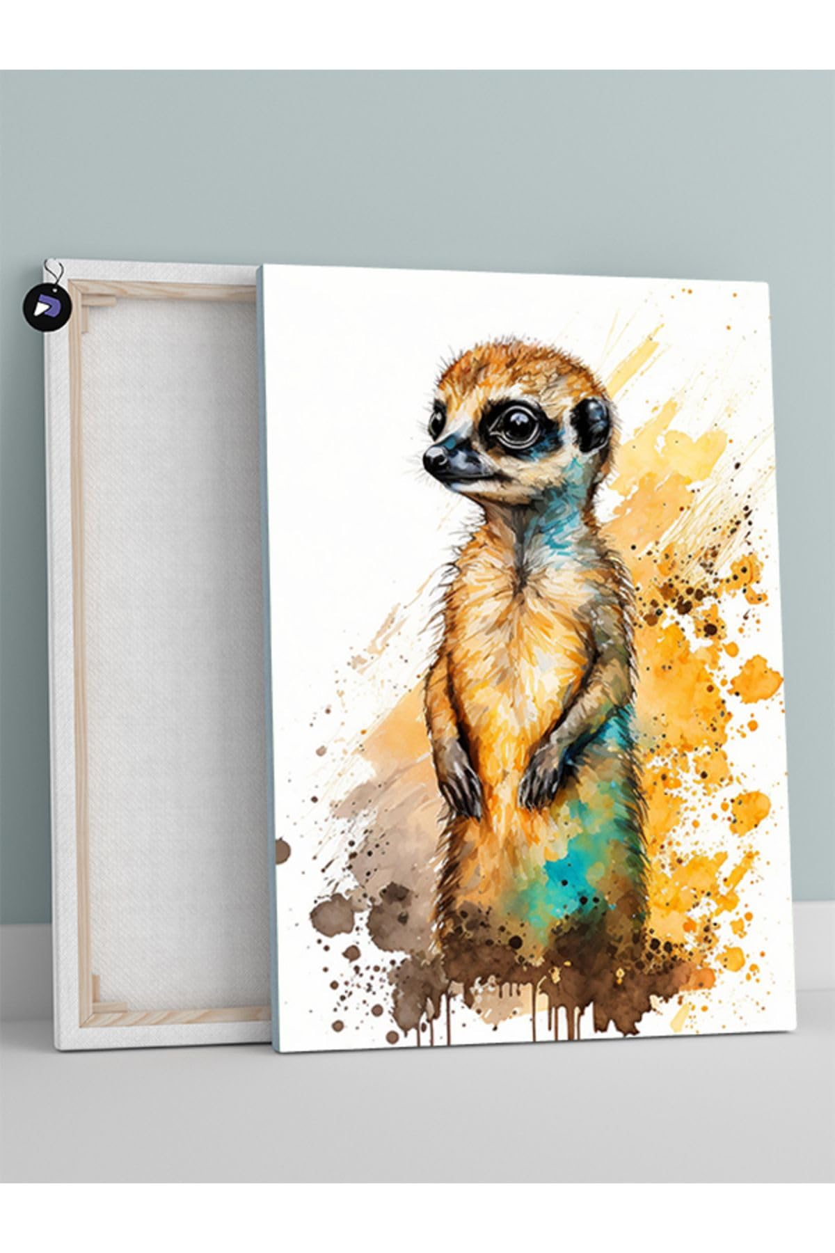 Postermanya (pster1040) Kahverengi Mirket Hayvan Kanvas Tablo 21 x 30