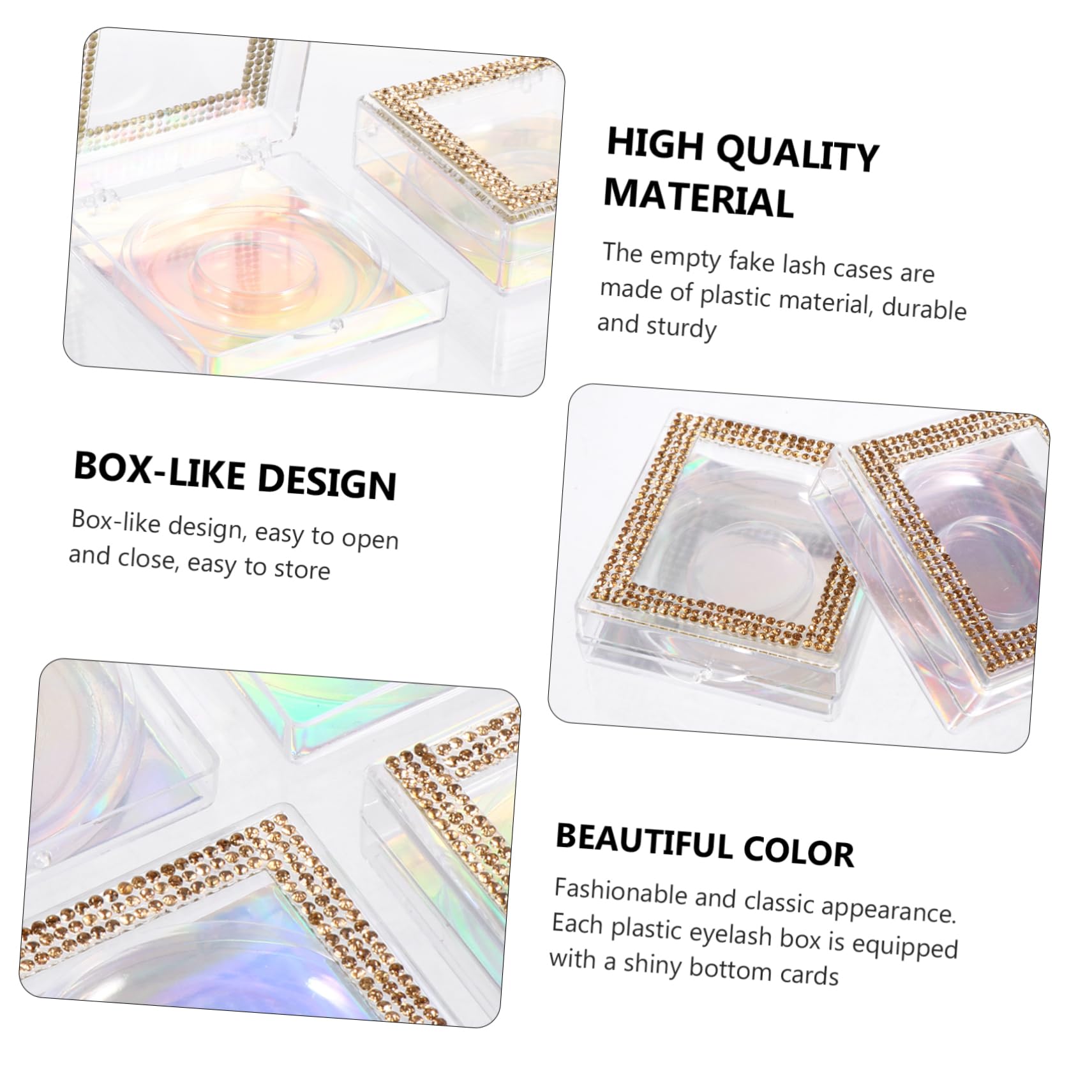 MAGICLULU Lot De 3 Étuis À Faux Pailletés Boîte À Plateau À En Plastique Rangement Compact Pour Voyage Design Simple 6 Pièces X 3