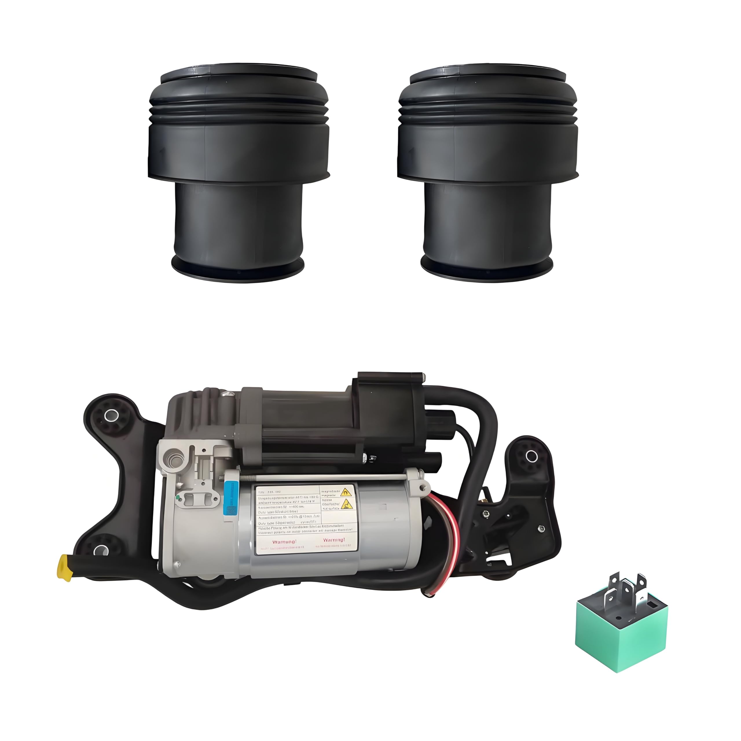 Air Ride Suspension Compressor with Bracket Valve Block and Air Spring Suspension Bags Compatible with BMW X5 F15 X6 F16 2014-2019 37206875177 37206868998 37206850555