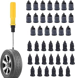 40 PCS Car Tire Repair Rubber Nail, Tire Nail Repair Kits, Vacuum Tire Fast Repair Kits, Flat Tire Repair Kits with Screwdriver, Accessories Suitable for Cars Motorcycles Trucks ATVs(Black)