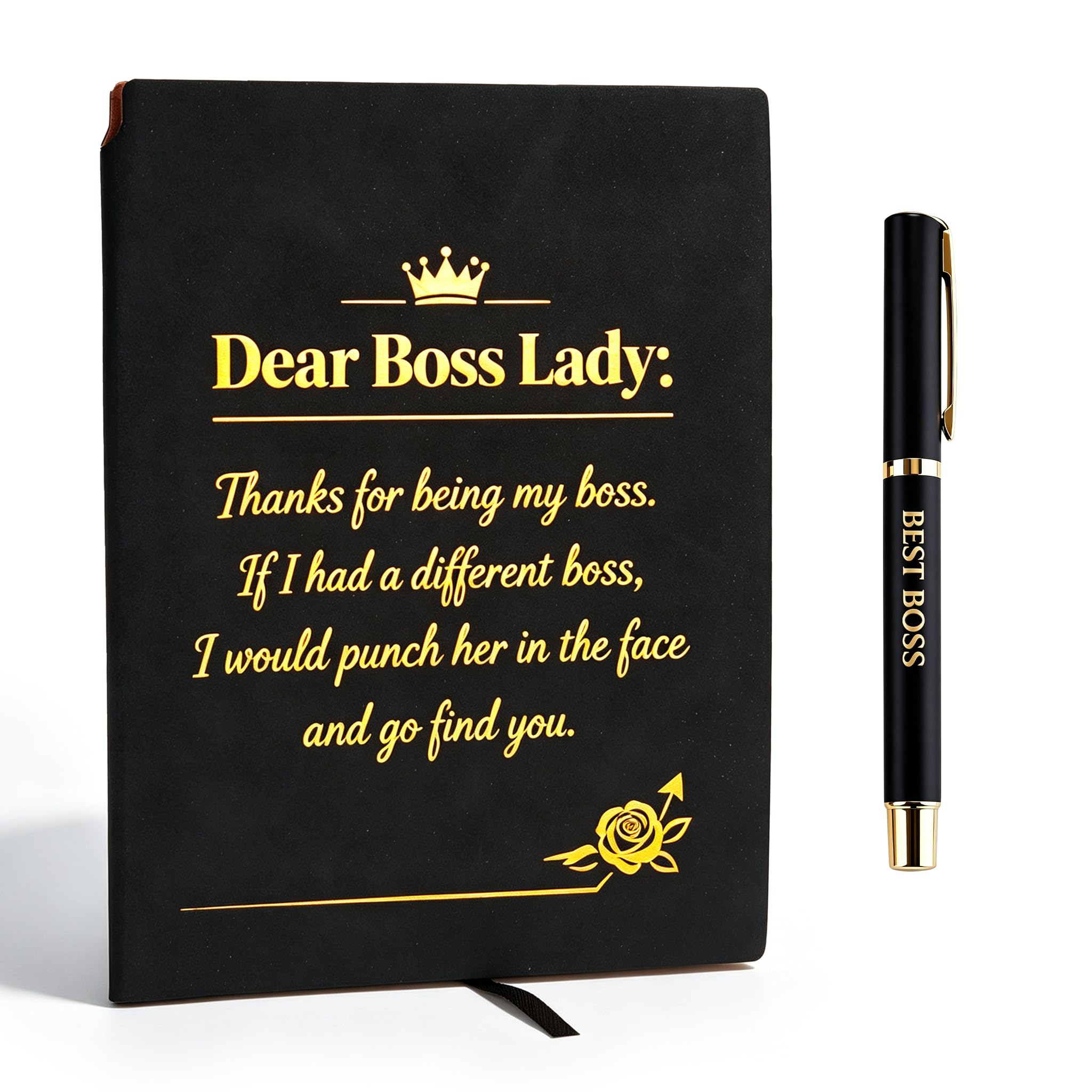 LCOLYDM Best Boss Gifts for Women, Funny Boss Lady Notebook Pen Set