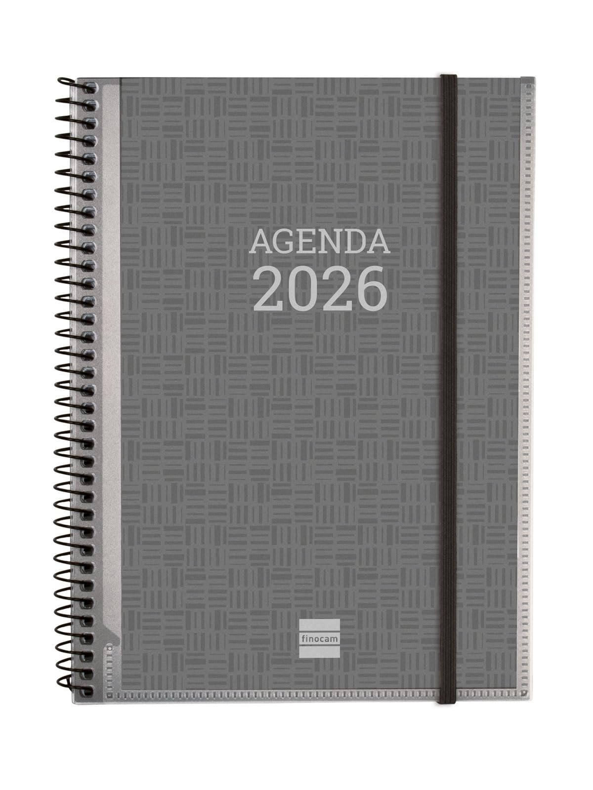 Finocam - Spiral Agenda 2026 Week to View Horizontal | January - December (12 months) | 2026 Yearly Agenda with Elastic Band | Customizable Spiral Hardcover - - Catalan