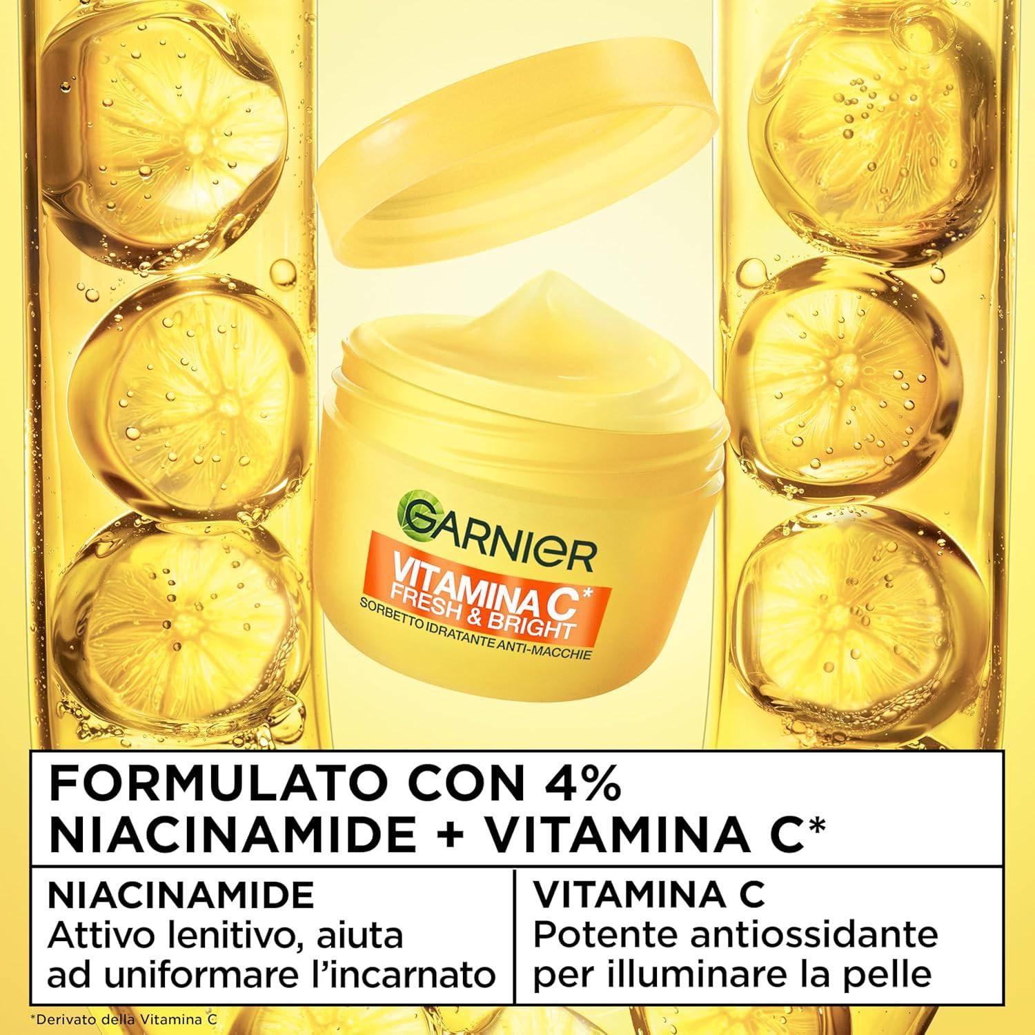 Garnier Vitamin C Fresh und Bright Feuchtigkeitscreme Sorbet gegen Flecken, 85 ml, mit Niacinamid, ultra-leichte Textur (6)