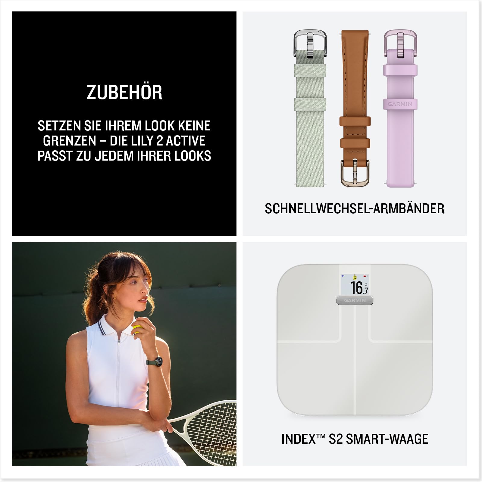 Garmin Lily 2 Active 38mm - Fashion-Smartwatch, 1" Touchdisplay, bis zu 9 Tage Akkulaufzeit, 30+ Sport-Apps, Gesundheits- und Fitnessfunktionen, Benachrichtigungen, Garmin Pay, integriertes GPS
