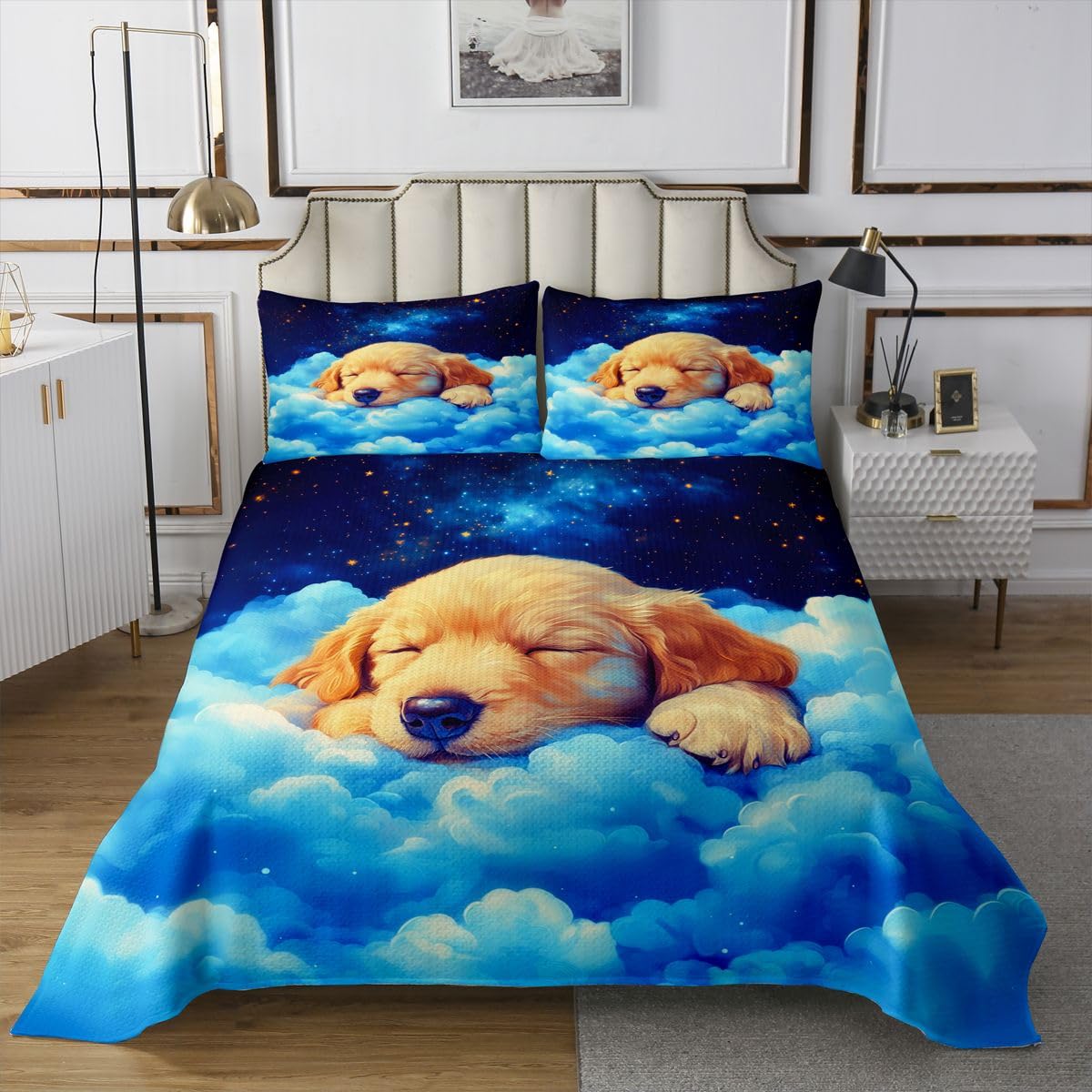 Décoration de chambre d'enfant chaleureuse : parure de lit douce chiot