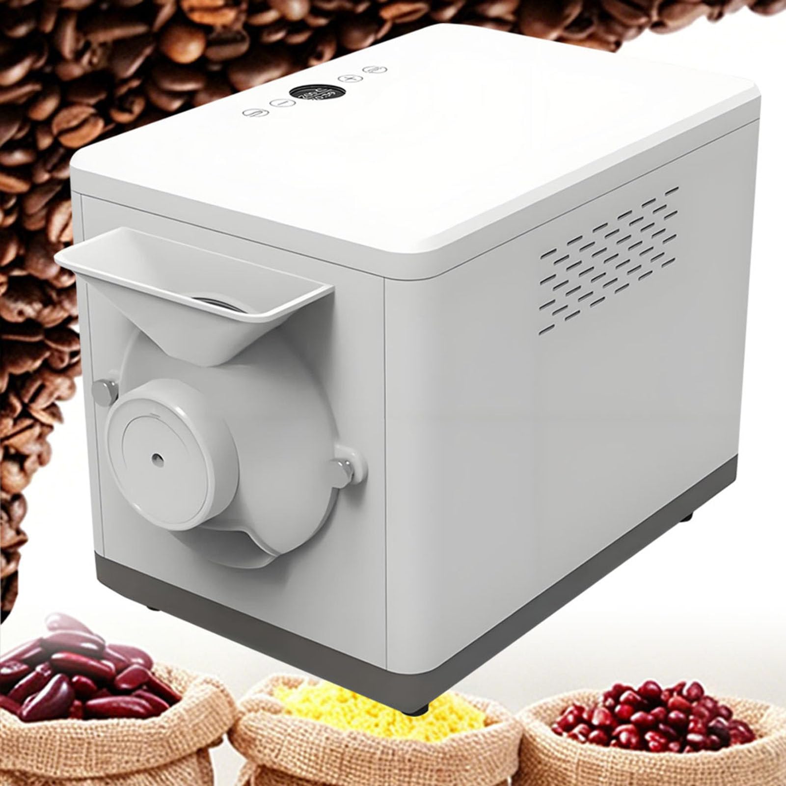 SHENGSHIYU 1600W Electric Coffee Roaster Machine,1.5kg Coffee Roasters for Home Use,Perfect for Baking Coffee,Chestnuts and Grains,Precise Temperature Control 100℃-250℃ White