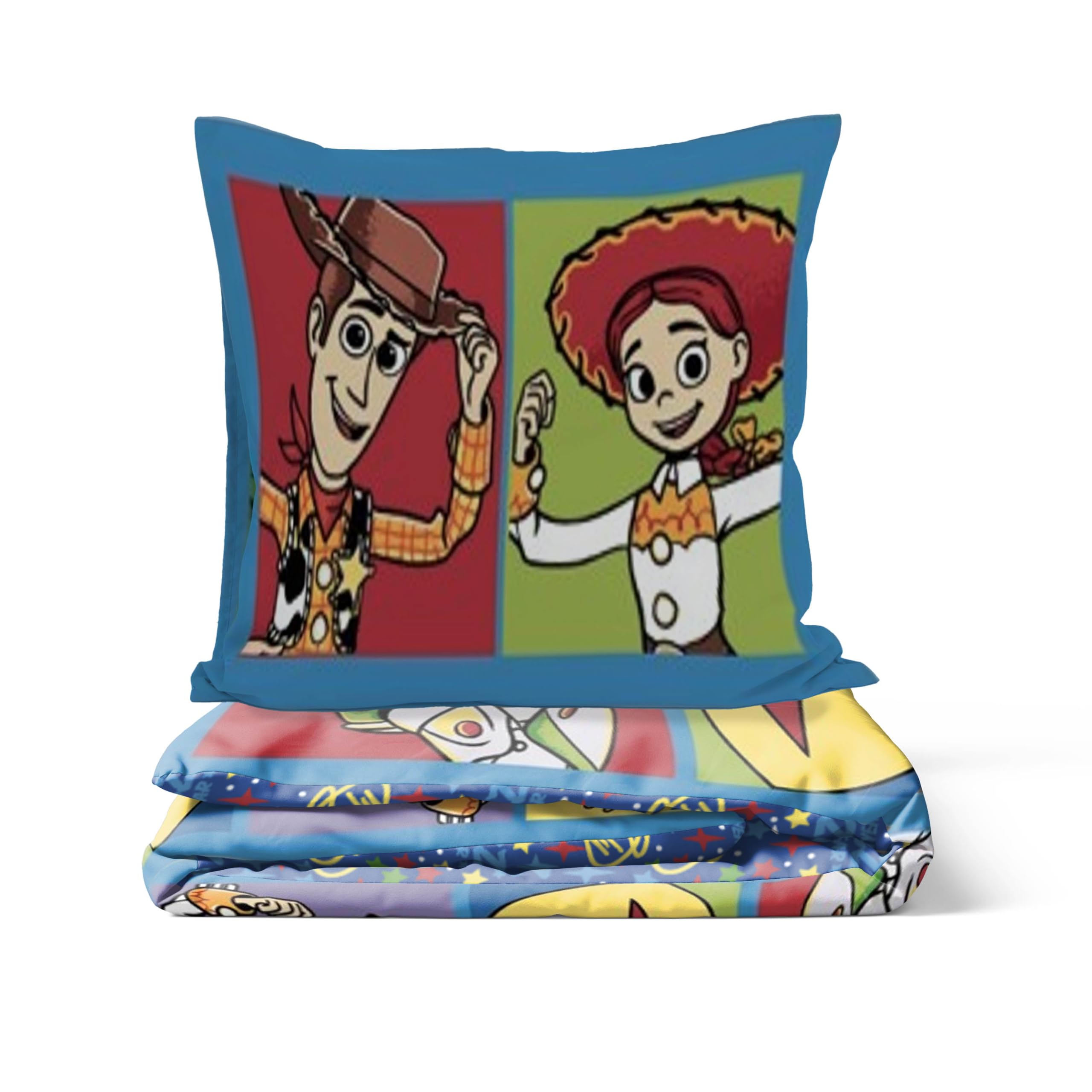 Jay Franco Kids Disney Toy Story – Set copripiumino Biancheria da letto super morbida in 100% cotone con federa, prodotto con licenza ufficiale, blu, 2 pezzi singolo