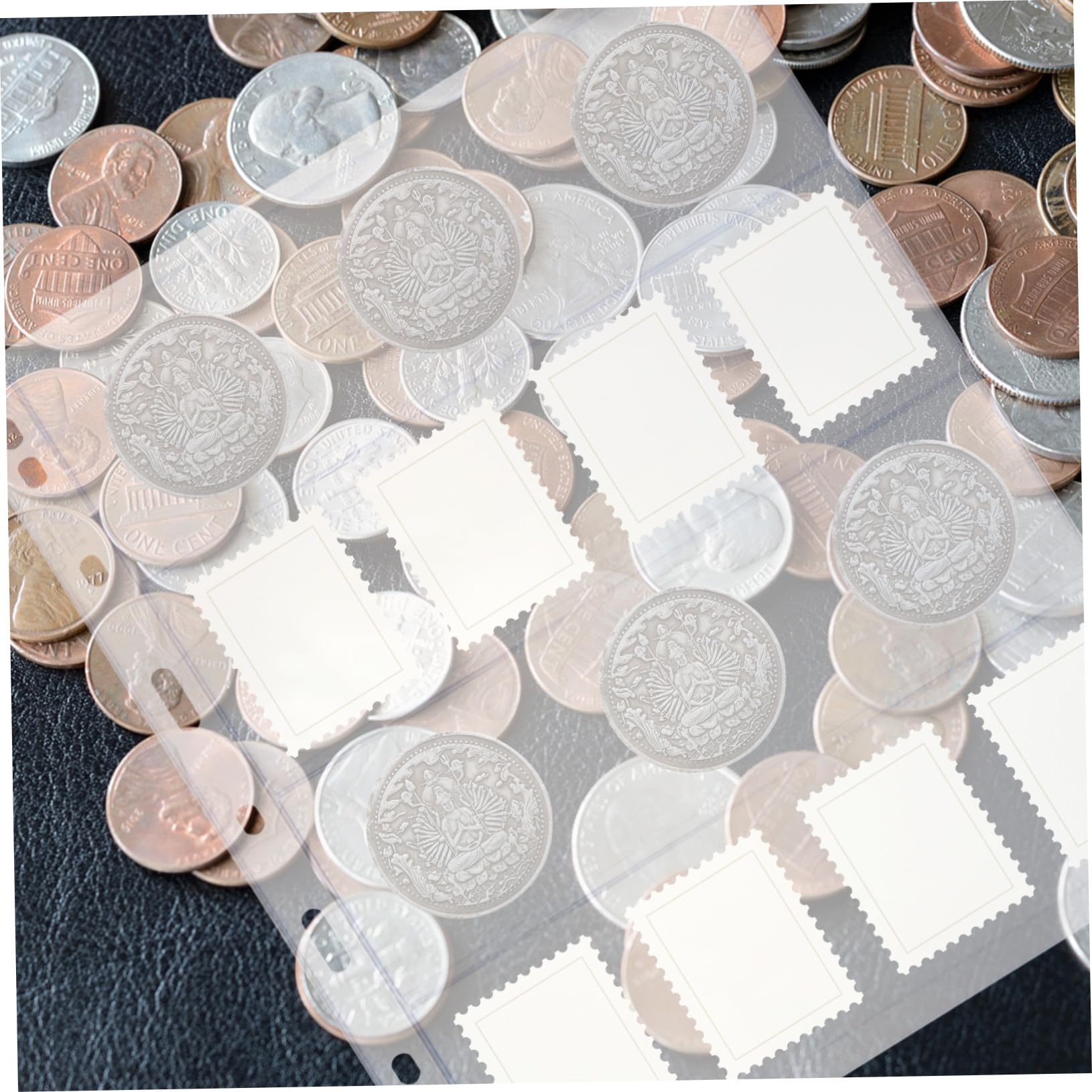 Fogli per Collezione Banconote 20 Fogli Pvc, Pagine 9 Fori | Raccoglitore Standard, Trasparenza Singola 4 Righe, Organizzazione e Protezione da Polvere