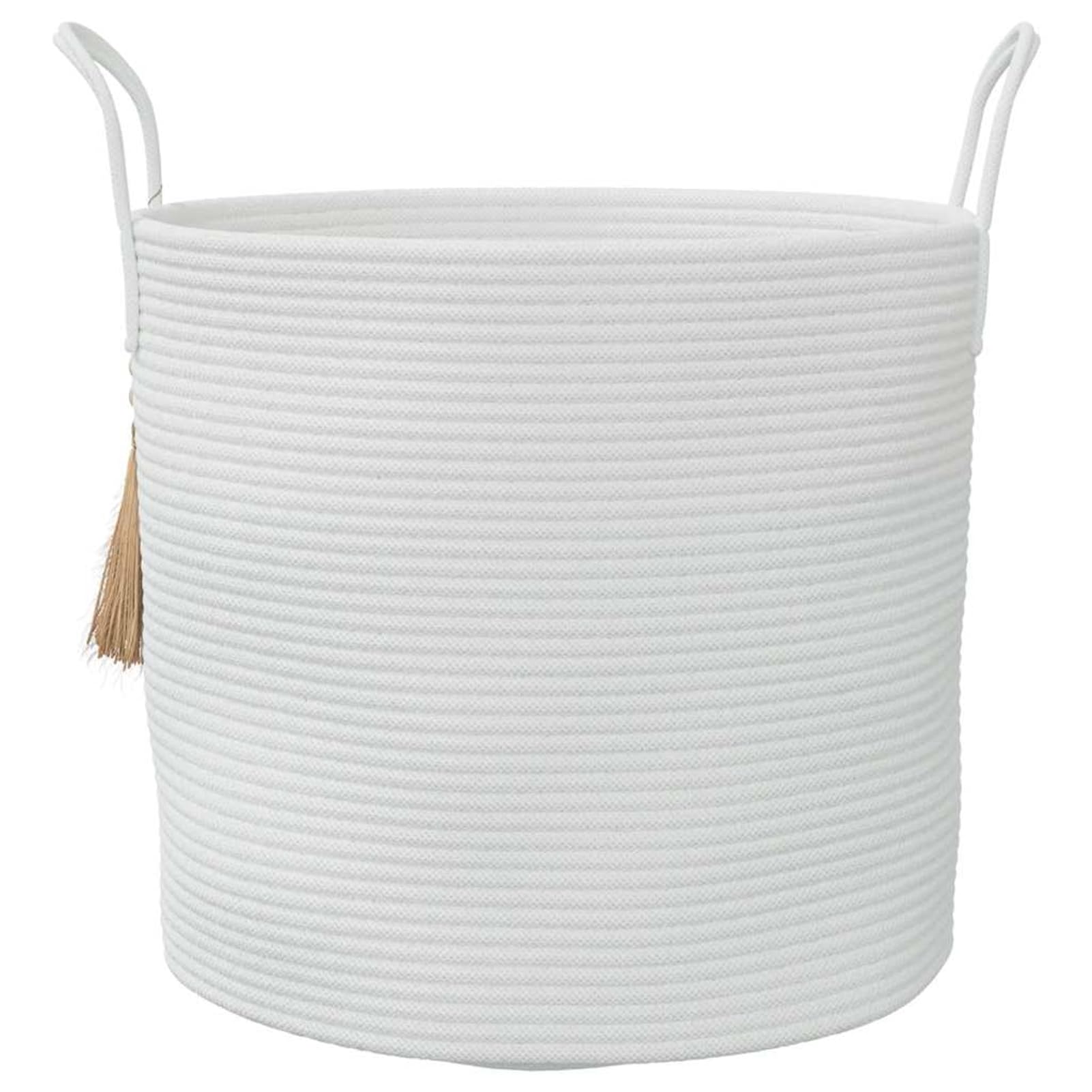Rantry Aufbewahrungskorb Weiß Ø40x35 cm Baumwolle Aufbewahrungskorb Model358497