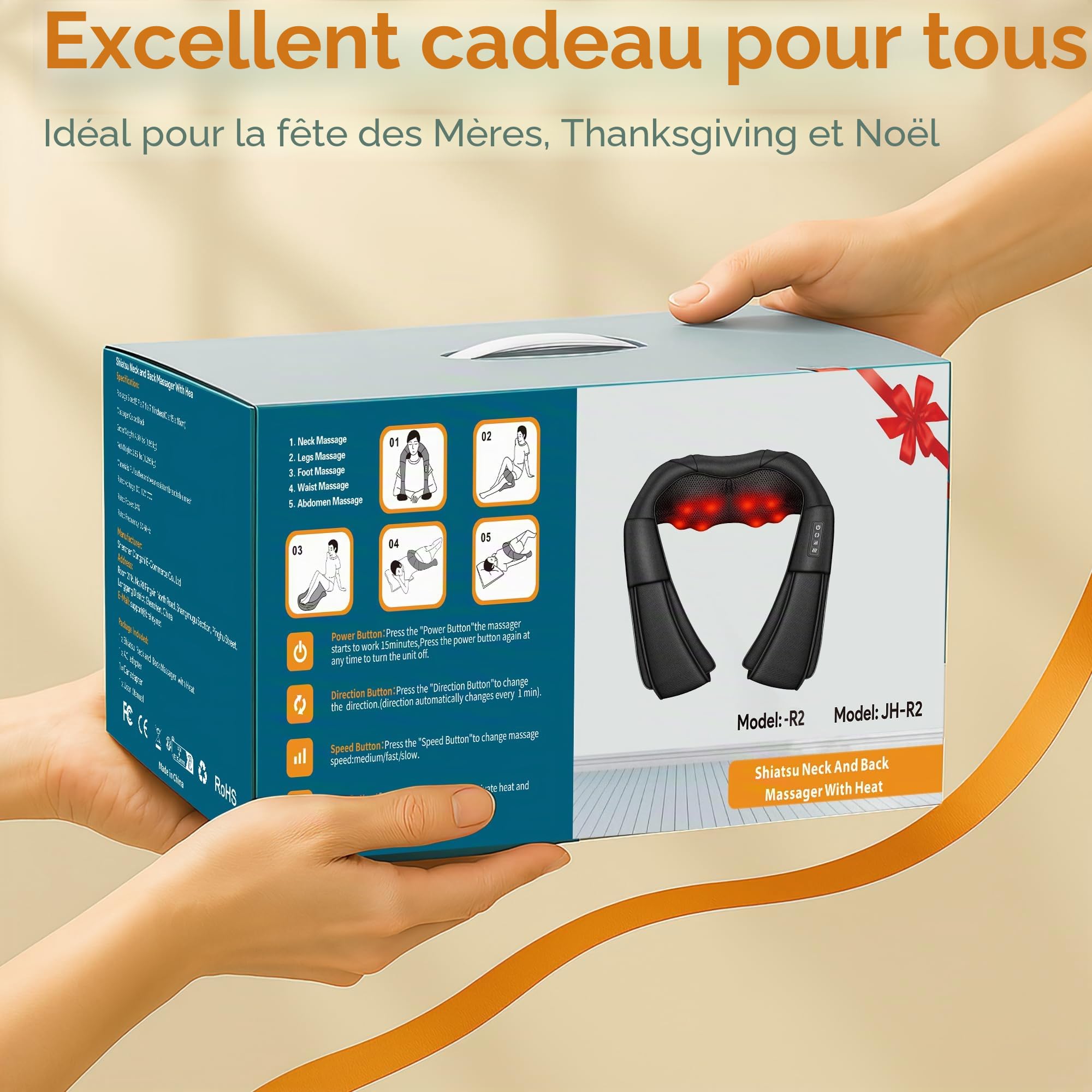 Brelley Masseur Dos et Cervicales, Masseur Cervical | Pour Soulager les Douleurs Musculaires, Cadeaux pour Femmes et Hommes