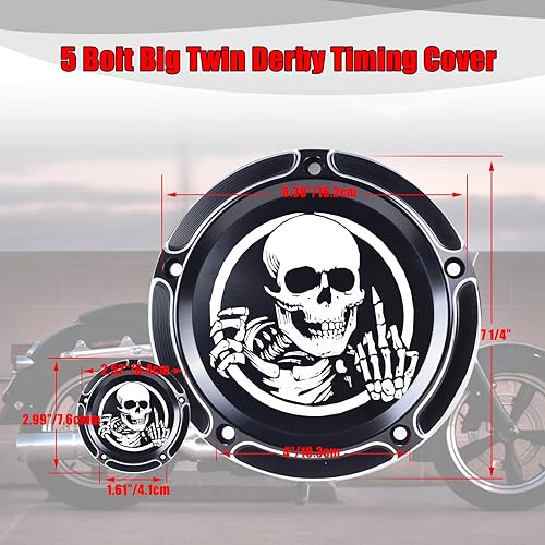 Miniatura 3 de Goldfire Cubierta de temporizador CNC Derby y cubiertas de puntos para Harley H-D 1999-2014 Harley Twin Cam Touring Road King Electra Glide FLHR