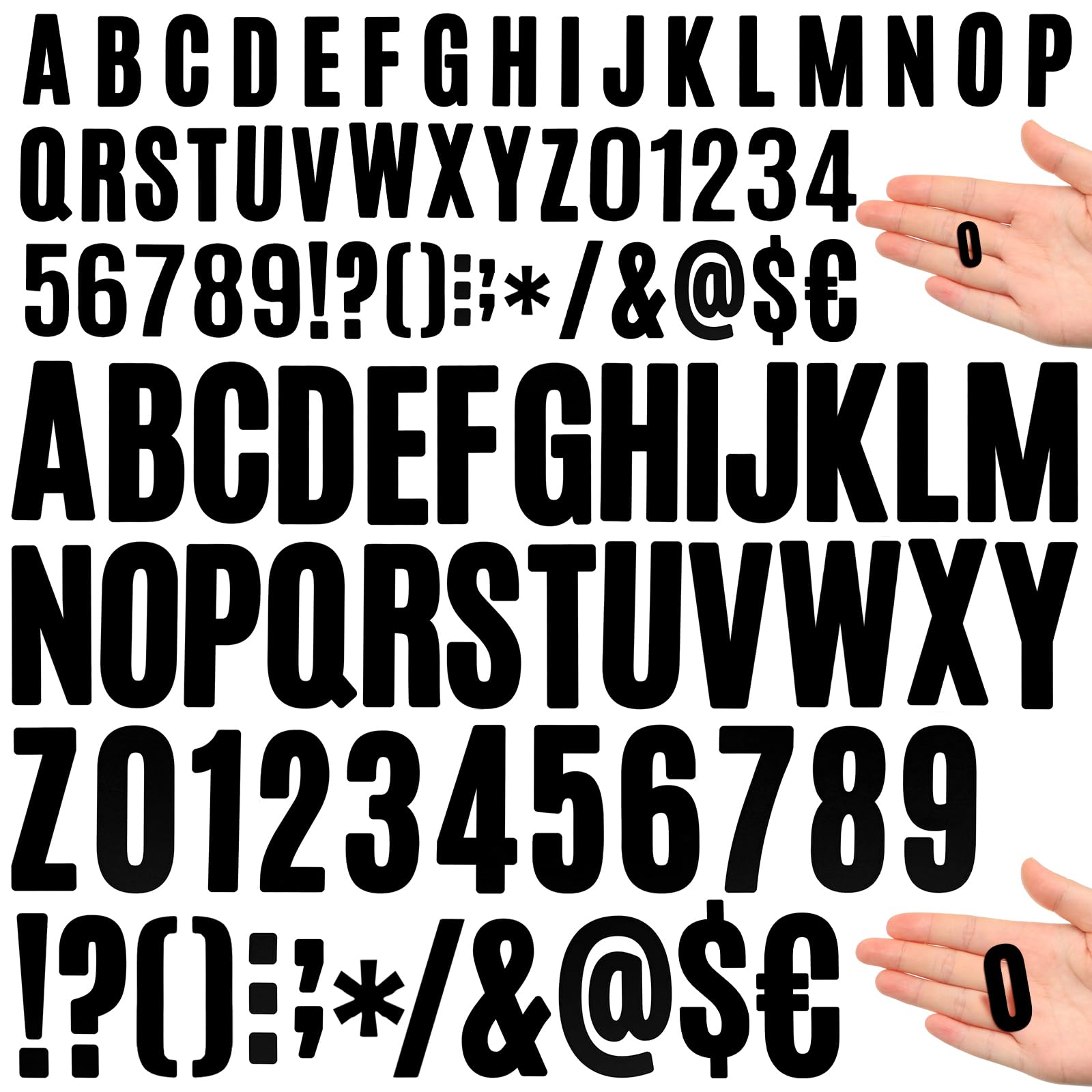 Qilery 32 Sheets 1 Inch and 2 Inch Letter and Number Stickers Self Adhesive Vinyl Letters Alphabet Stickers Big Font Letters Number Tags for School Classroom Home Mailbox Decor (Black)