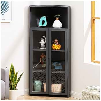 コーナーキャビネット コーナー本棚 多層シンプルな多機能収納ラック Amazon｜FRRBIG コーナーキャビネット コーナーシェルフ