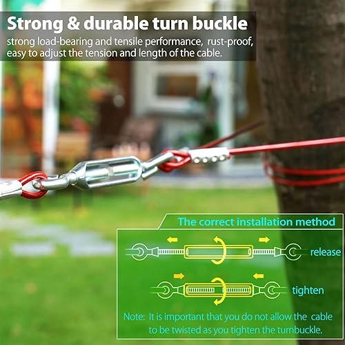 Miniatura 4 de Sistema de amarre para perros pequeños a grandes, cable de corrido para perros de 100 pies75 pies con cable de pasillo de 100 pies, ideal para