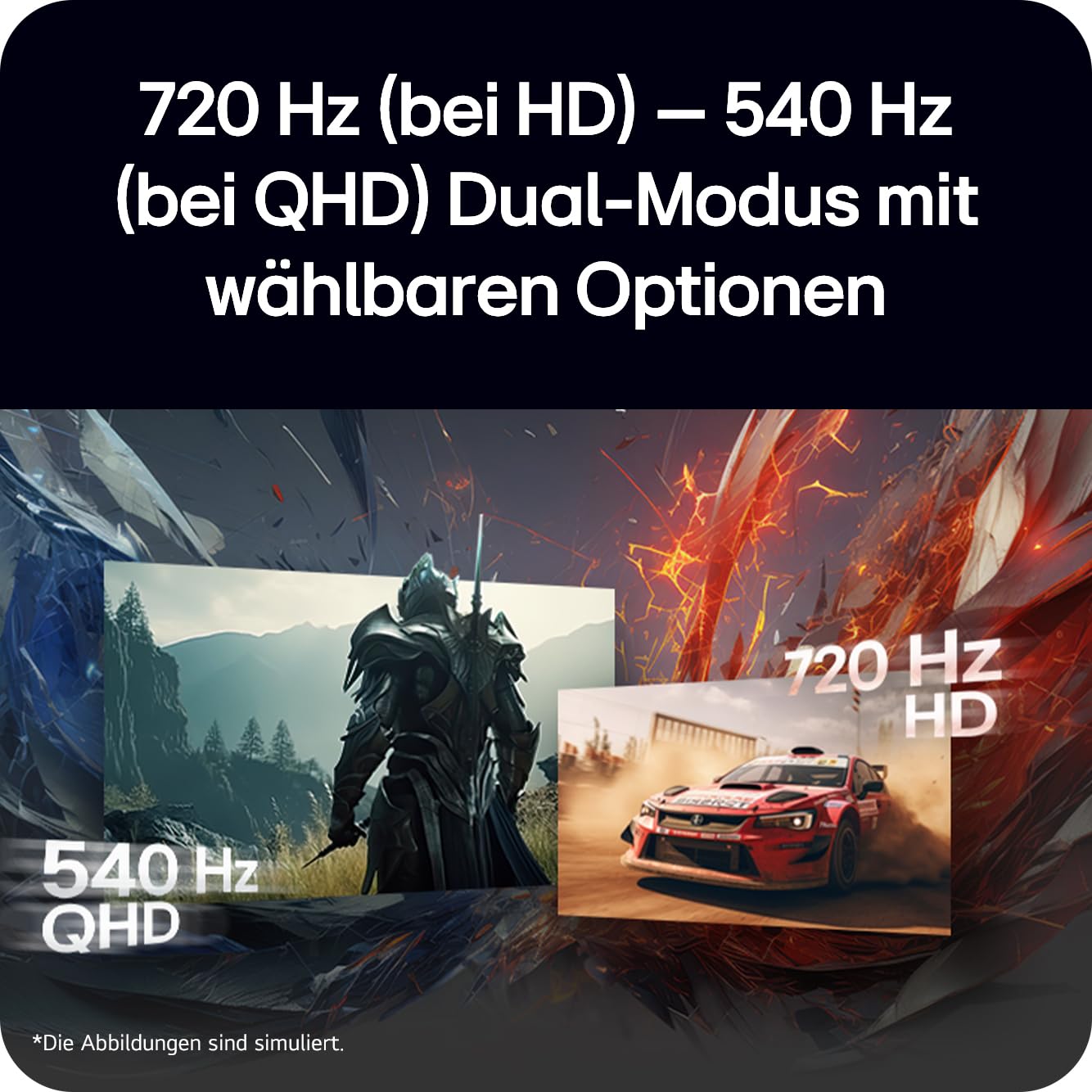 LG Ultragear™ 27GX790B-B 27 Zoll QHD OLED Gaming-Monitor, 540Hz/720Hz Dual Mode, 0,02ms, DisplayHDR True Black 500, AMD FreeSync Premium Pro, 1x DisplayPort 2.1, 2X HDMI 2.1, Schwarz