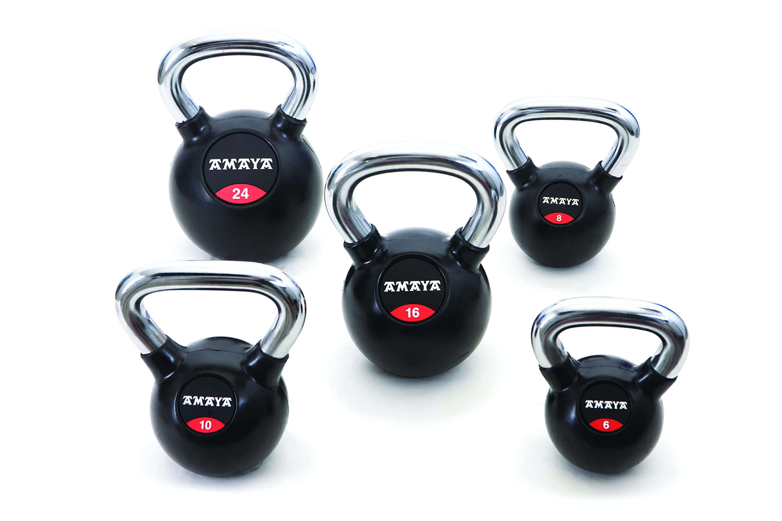 Kettlebell gumowy z chromowanym uchwytem – 10 kg kettlebell do treningu funkcjonalnego, treningu w domu lub fitnessu na siłowni