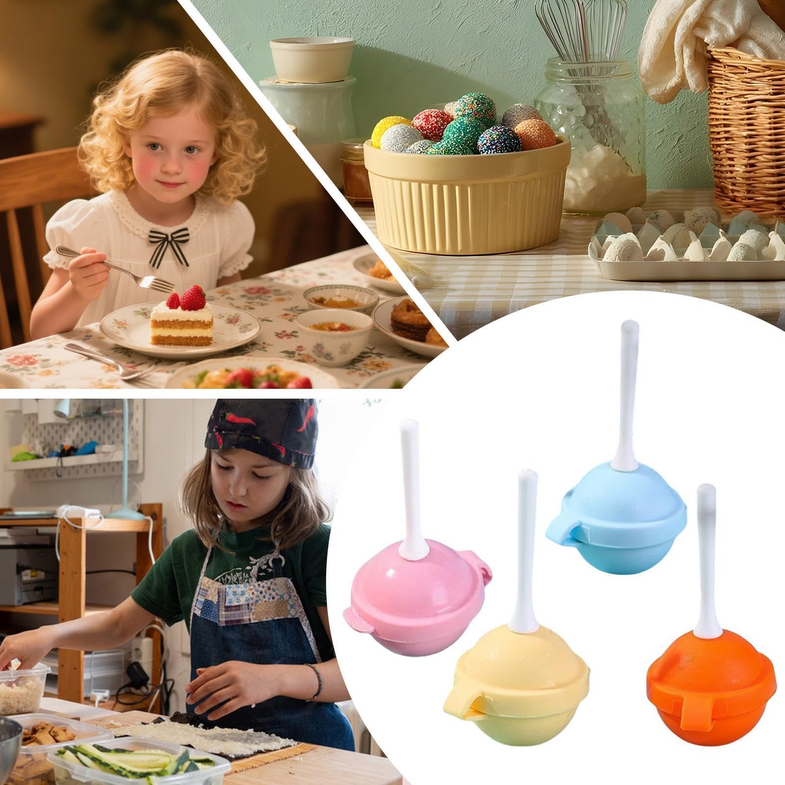 Stampo Da Lecca-Lecca Al Cioccolato 4 Pezzi Stampo Rotondo In Silicone | Formine per Caramelle Lecca-Lecca Per Bambini Dolci In Casa Feste Hockey Caramelle E Ghiaccioli