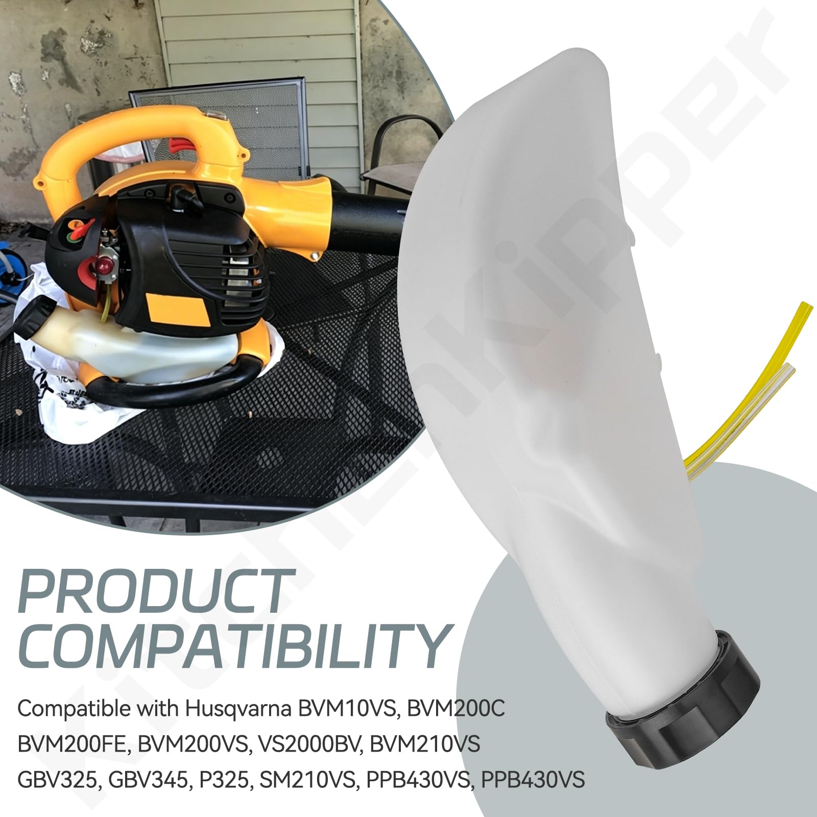 578943308 - Depósito de combustible para soplador de hojas Craftsman Husqvarna Poulan Pro BVM200VS BVM200FE BVM210VS VS2000BV PPB430VS GBV325 GBV345, sustituye a 526222201 54510040100401 5767 64901