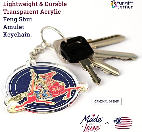 Miniatura 2 de FunGiftCorner Llaveros Feng Shui de Amuleto de Caballo de Viento, símbolo del espíritu y vitalidad de Lift One, acrílico transparente ligero y