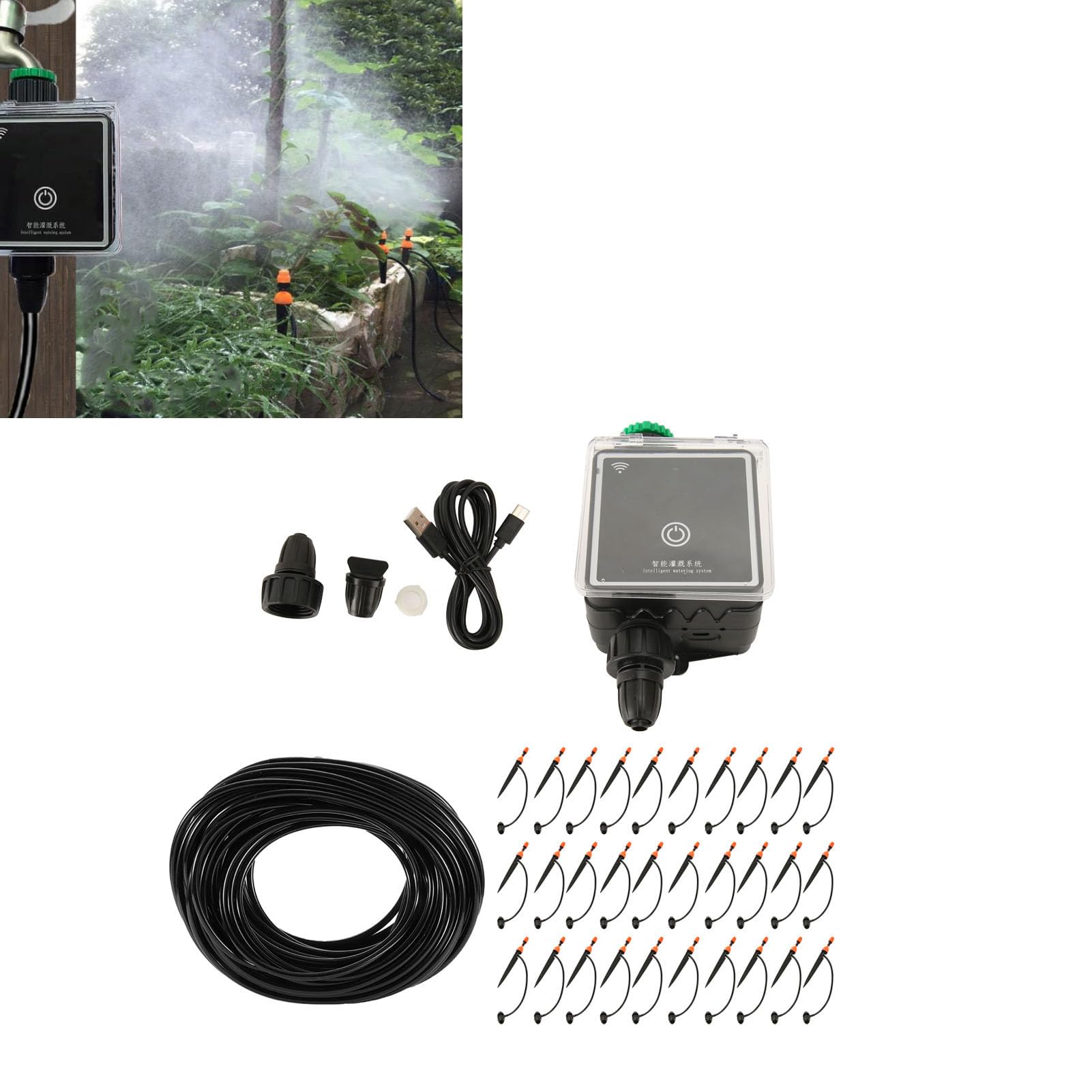 Zestaw do systemu nawadniania Pilot WiFi USB 5 V Regulowany Możliwość rozpylania Możliwość kroplowania z zegarem nawadniania System podlewania ogrodu na balkon w domu