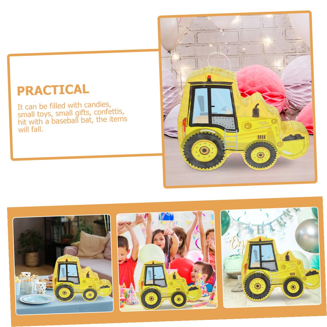 Bagger Piñata aus Papier 1 Satz Kreative Form für Kinderparty