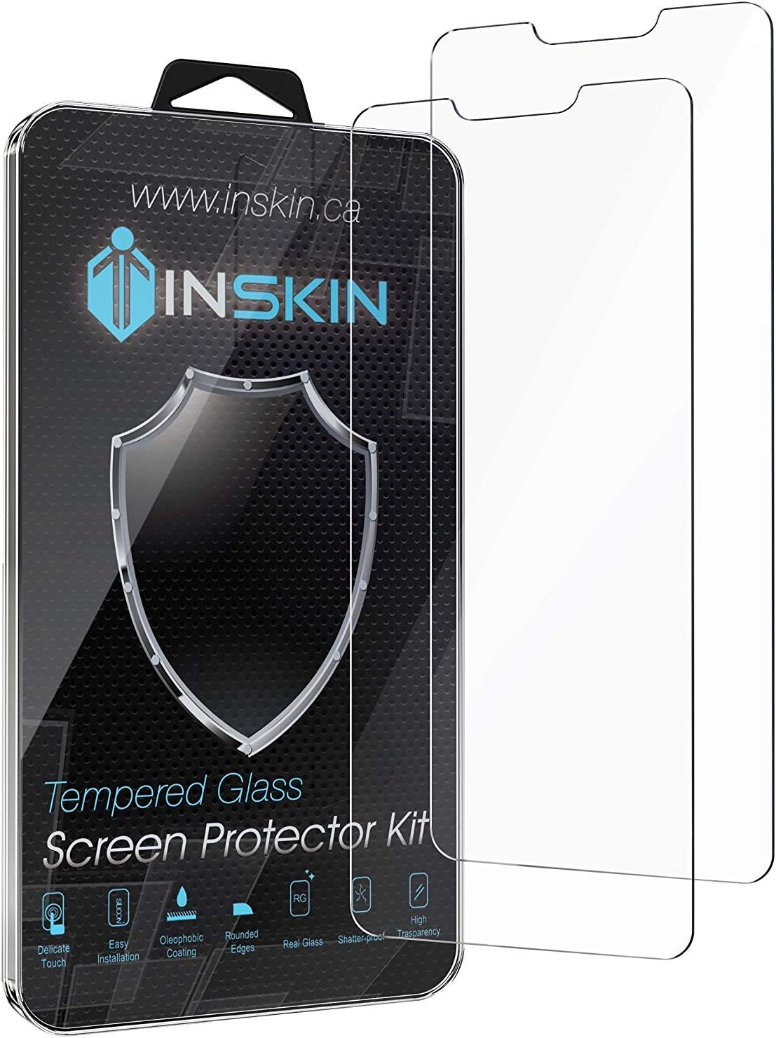 Inskin Case-Friendly Tempered Glass Screen Protector, compatible with LG G7 ThinQ, LG G7 One, LG G7 Fit 6.1 inch. 2-Pack.