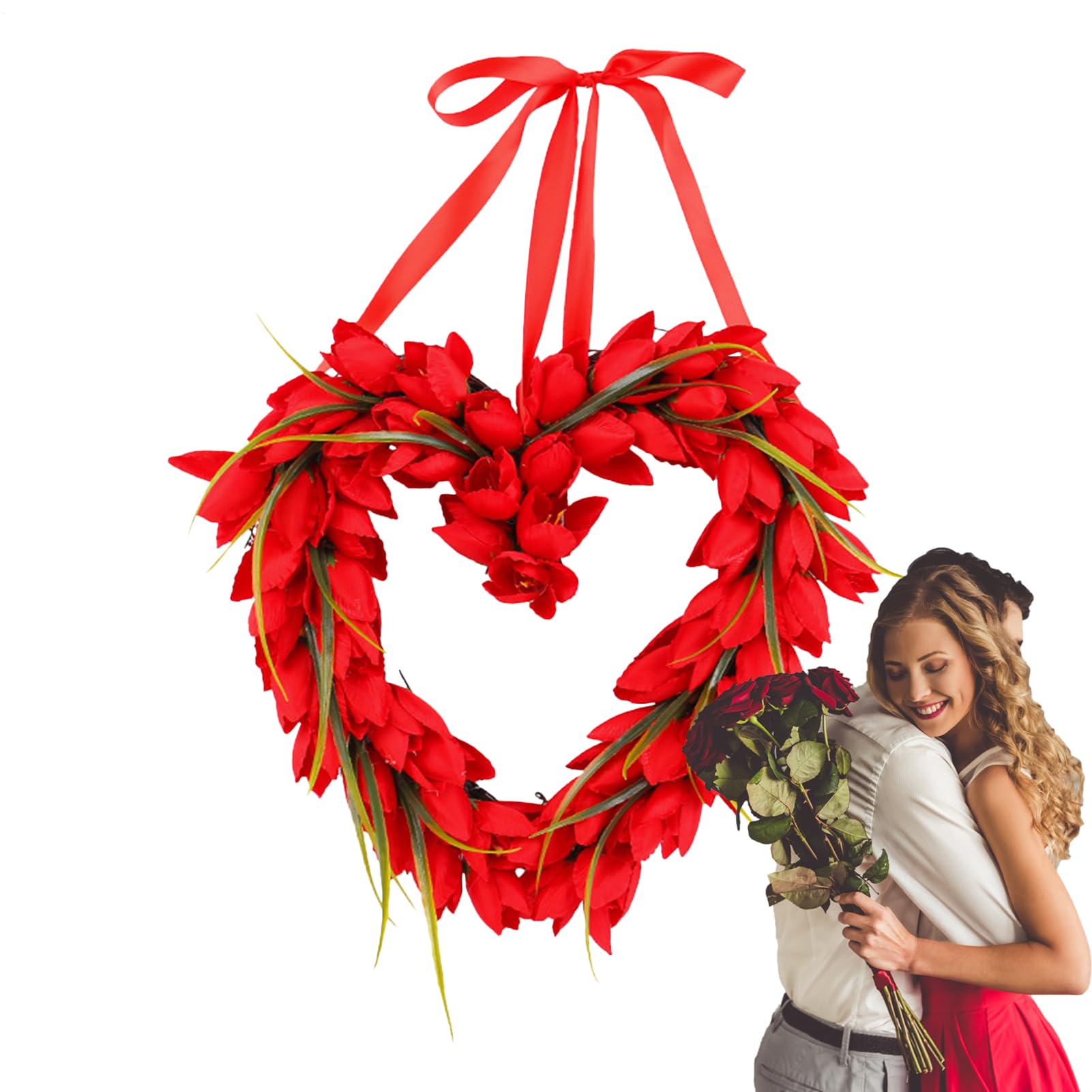 Couronne de Saint-Valentin en cœur pour sublimer votre porte d'entrée