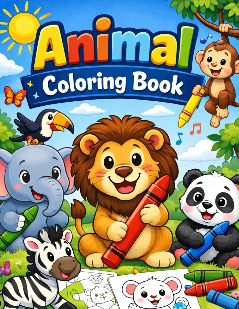 Animal Coloring Book for Kids Ages 3–6: Activity book