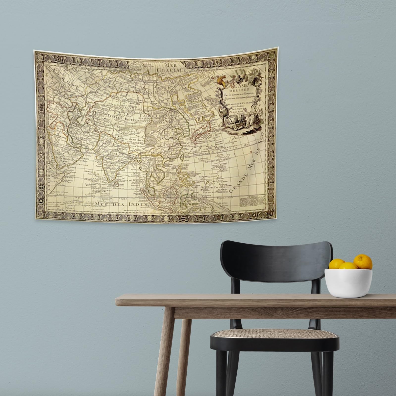 Tapisserie Gobelin Italie Ancienne Carte Du Monde Design