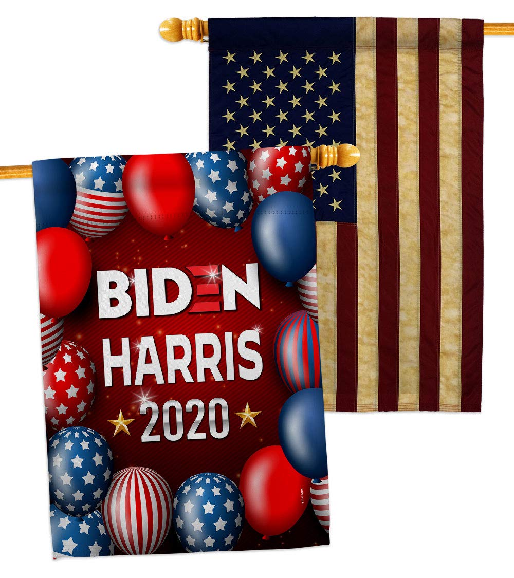 Biden Harris Flag Joint House Flag Pack Patriotic Vote President Democrat Republican Tea Party United State American Election Vintage Applique Banner Small Garden Yard Gift Double-Sided, Made in USA