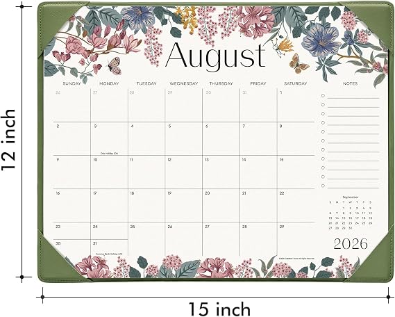 Cabbrix Desk Calendar 2026-2027 with Desktop Mat, Desk Pad Calendar From July 2026 to December 2027 15x12 inch, Desk Blotter Calendar for Home Office and School, Easy Planning, Gift for the Holidays