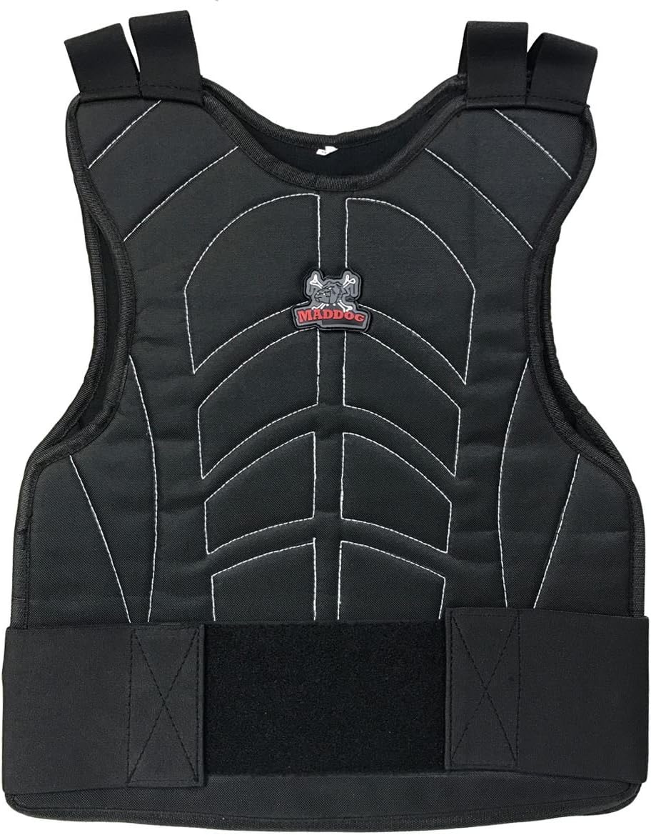 Maddog Sports Padded Chest Protector - Lightweight Paintball Airsoft Impact Protection Vest | Front/Back Padding with Adjustable Waist Straps - One Size Fits Most | Youth, Teen, Medium Adult Players