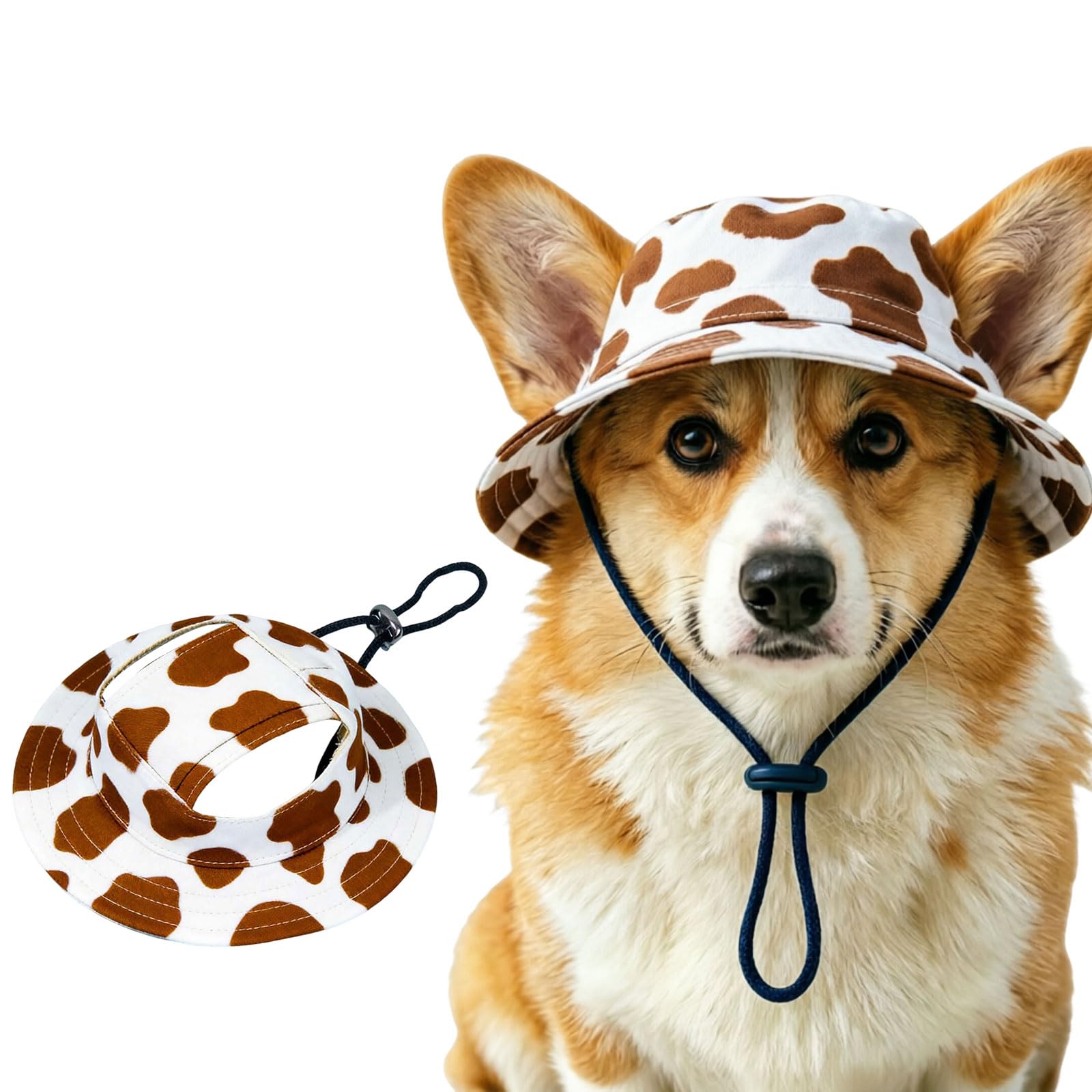 Outdoor Sun Hat for Pets, Cute Adjustable Dog Sun Hat with Ear Holes for Small Big Cats Dogs, Breathable Pet Bonnet for Beach Summer Walks Summer Beach Walking, Hiking & Daily Travel