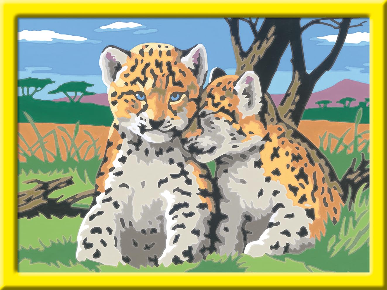 Ravensburger CreArt 28486 - Kleine Leoparden - Malen nach Zahlen für Kinder ab 9 Jahre, Malset mit Rahmen, Pinsel und Acrylfarben, Geschenk für Mädchen und Jungen