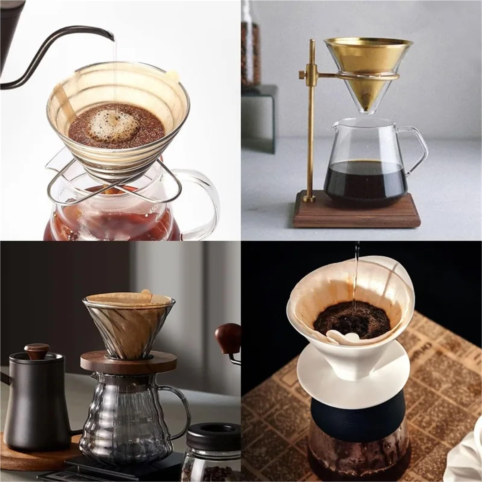 Kaffeefilter-Papiere, Ungebleichte Kaffeefilterpapiere (40–200 Stück) for 1–4 Tassen Pour-Over-Kaffeemaschinen(200pcs pack V02)