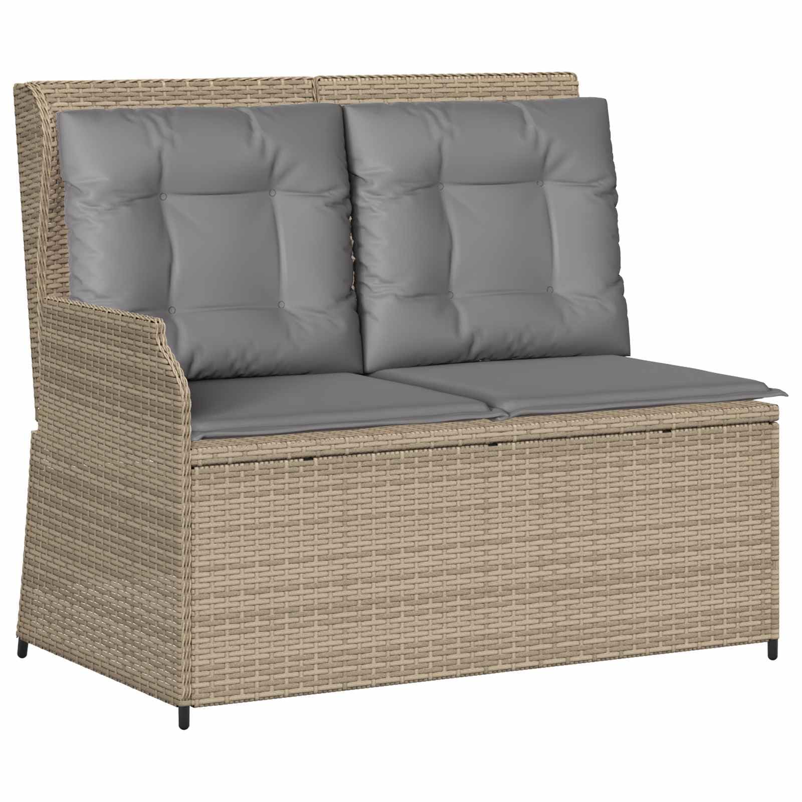 Hothingwell Ławka ogrodowa Beżowy Polyrattan Reclinable