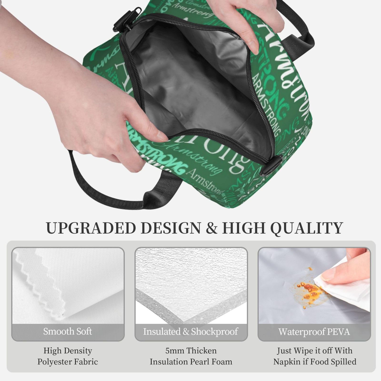 Borsa Pranzo Personalizzata Con Nome – Termica E Isolata, Con Tasca Frontale E Tracolla Regolabile, Per Scuola, Ufficio E Picnic