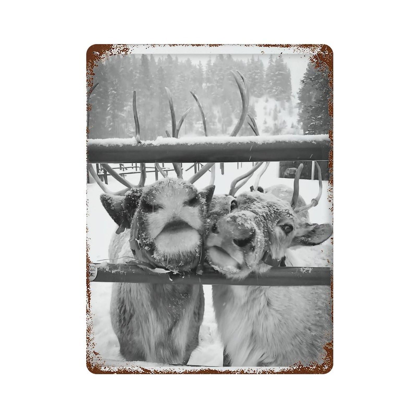xiaoxiaoshen Reindeer Print Wall Decor Art Metal Tin Poster Modern Home Decor Art Home Bar Shop Decorations Vintage Sign 40x30cm