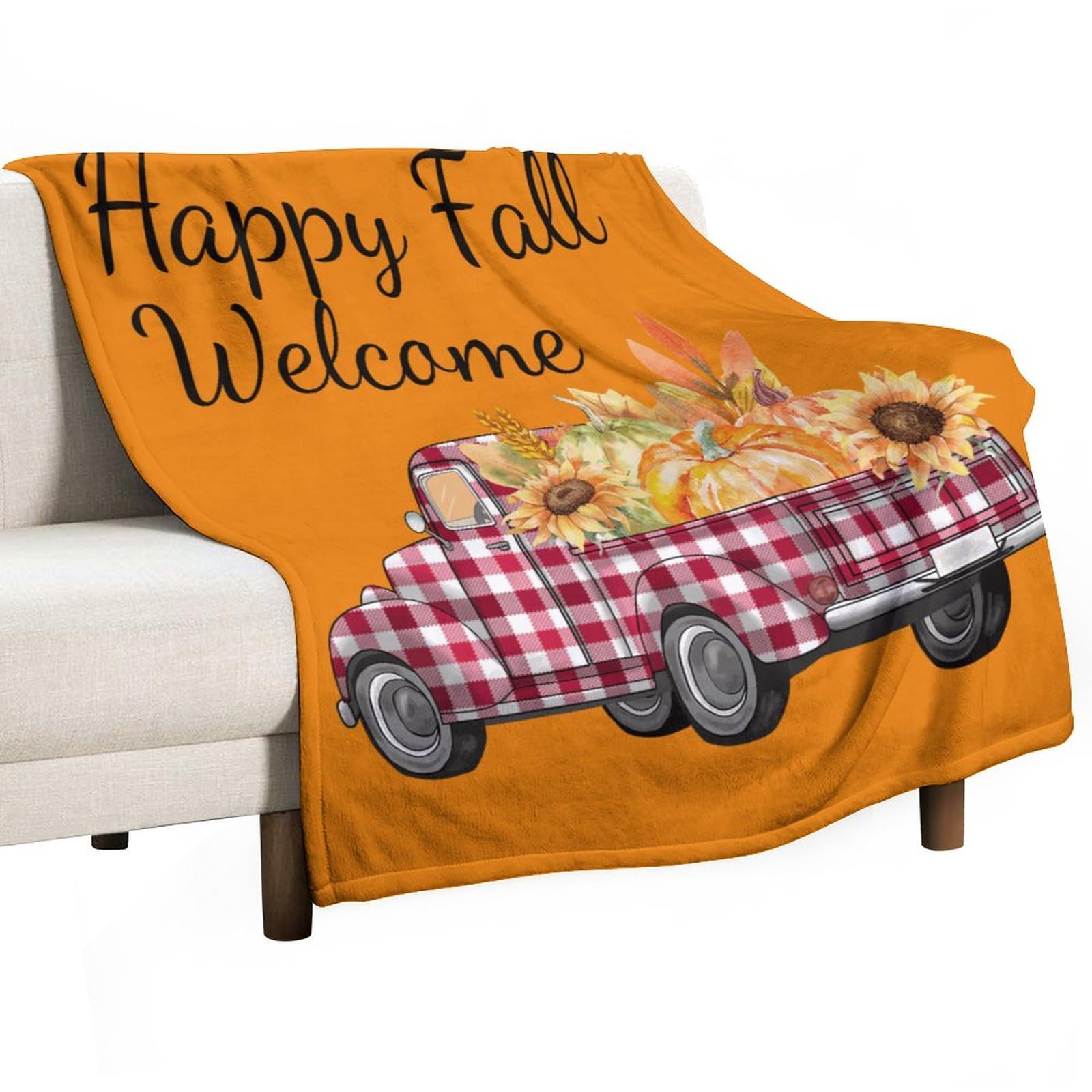 Plaid automne en peluche pour camping, voyage et moments cocooning