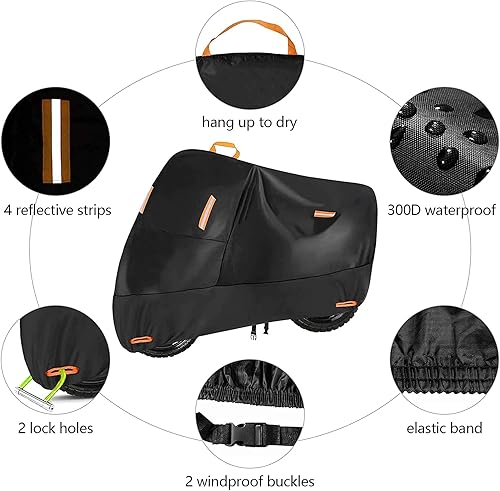 Miniatura 2 de Cubierta de motocicleta Oxford 300D resistente para motocicleta, cubierta de moto de suciedad, 96 pulgadas XL para Adventure Cruiser Street Sport