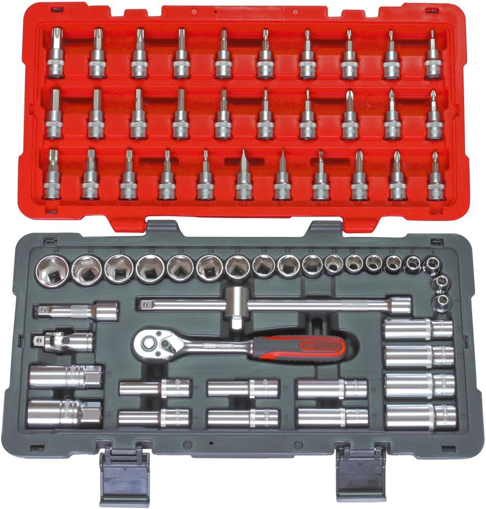 KS Tools 922.0666 Set of 66 Sockets/Accessories Ultimate 3/8 Inch, Red/Black, 66 pièces
