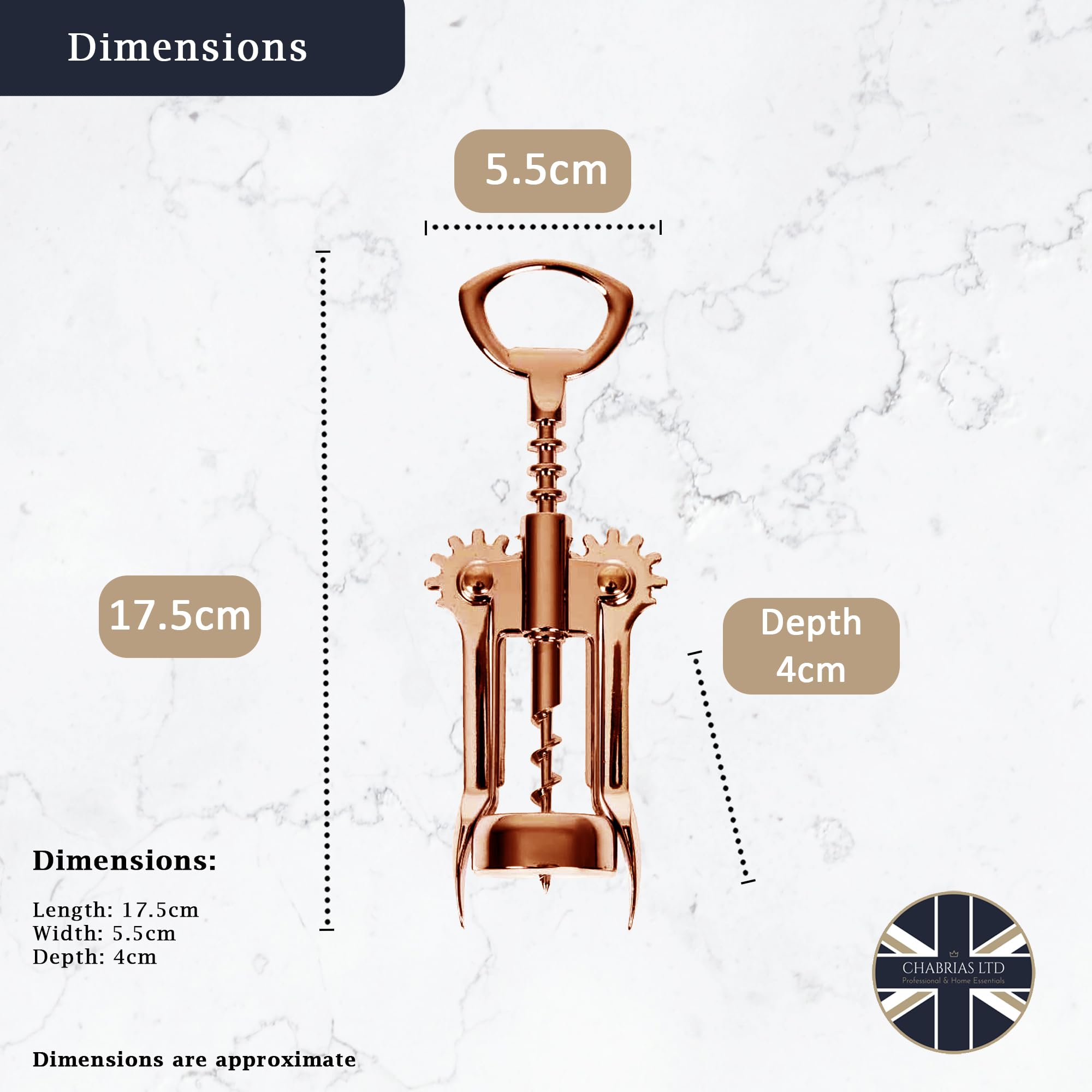 Premium Kupfer Doppelhebel-Korkenzieher Weinflaschenöffner, langlebiges ergonomisches Design für müheloses Öffnen der Flasche, ideal für Rot-, Weiß- und Schaumweine, stilvolles