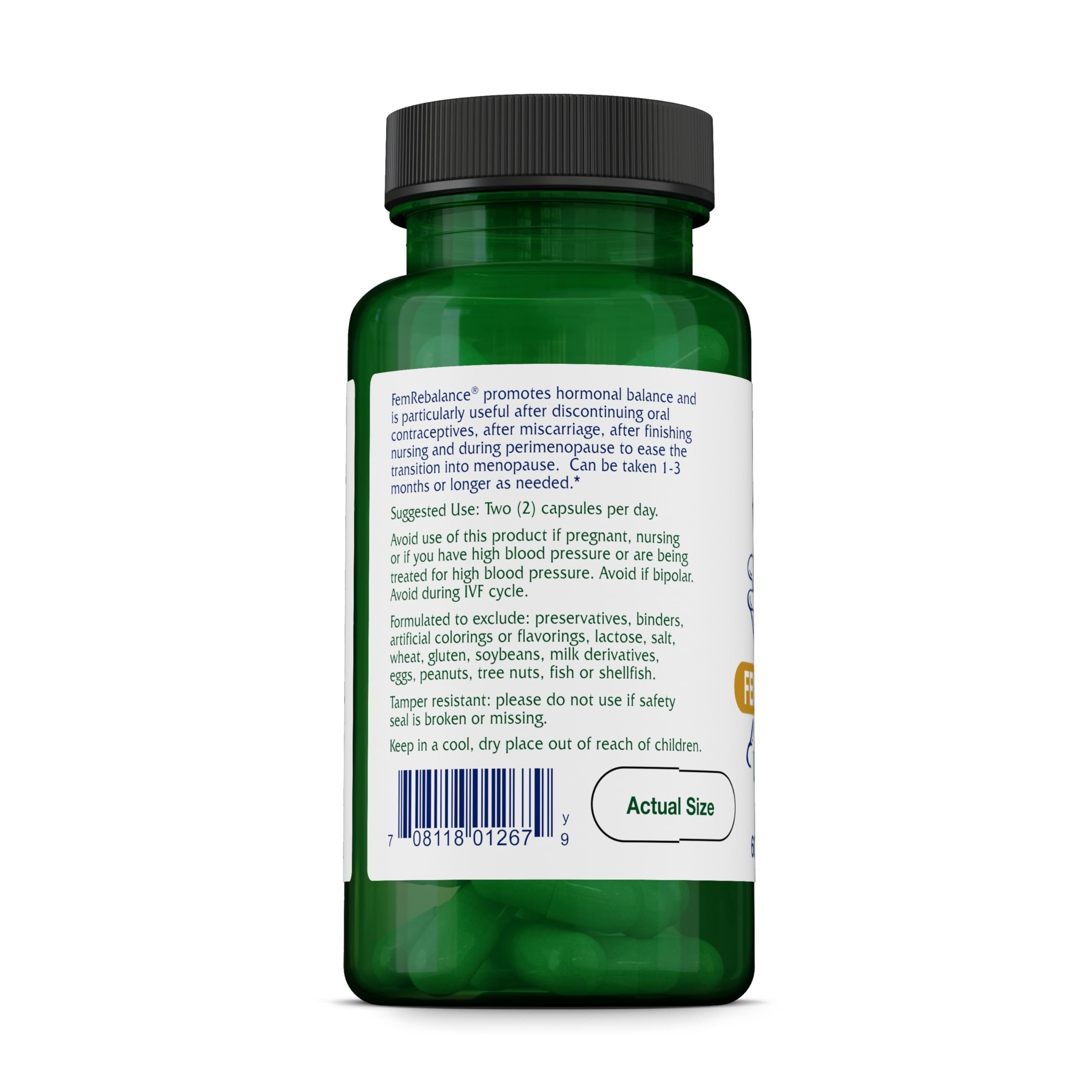 Vitanica FemRebalance, Hormone Balance Support, Vegan, 60 Capsules — Amazon image 3