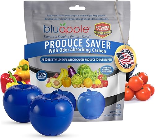 Miniatura 1 de Bluapple - Preservador de frescura con carbono, prolonga la vida de frutas y verduras al absorber el gas de etileno, mantiene los comestibles más