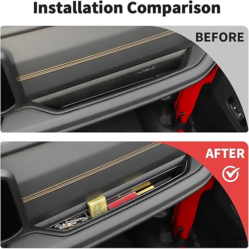 Vista 2 de JWWY Bandeja de agarre para Jeep JL JT, caja de almacenamiento de pasajeros, organizador copiloto, asa de agarre, compartimento con asa