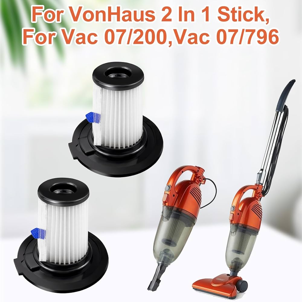 UHUSE 3 X Replacement Filters For VonHaus 2 In 1 Stick For Vac 07/200